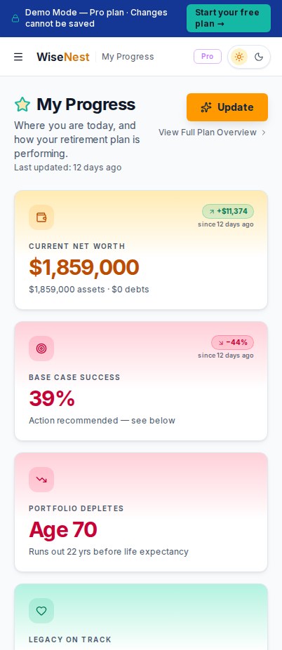 WiseNest planner (mobile)